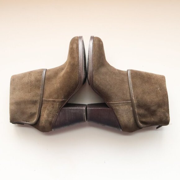 Vince Camuto Hamilton Green Suede Leather Block Heel Ankle Boots Booties 7.5 - Picture 11 of 16